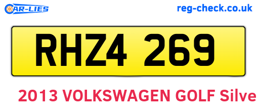 RHZ4269 are the vehicle registration plates.