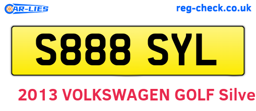 S888SYL are the vehicle registration plates.