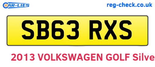 SB63RXS are the vehicle registration plates.