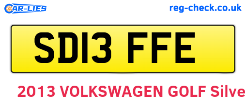 SD13FFE are the vehicle registration plates.