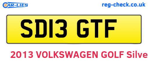 SD13GTF are the vehicle registration plates.