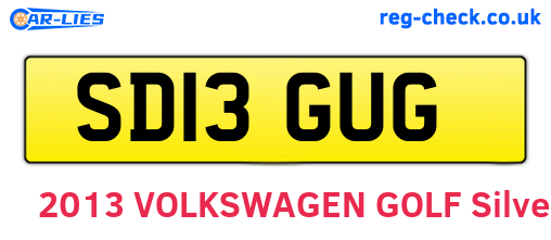 SD13GUG are the vehicle registration plates.