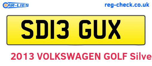 SD13GUX are the vehicle registration plates.