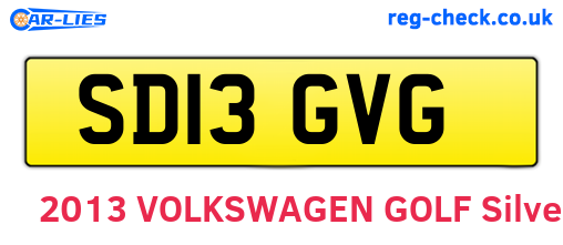 SD13GVG are the vehicle registration plates.