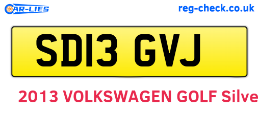 SD13GVJ are the vehicle registration plates.