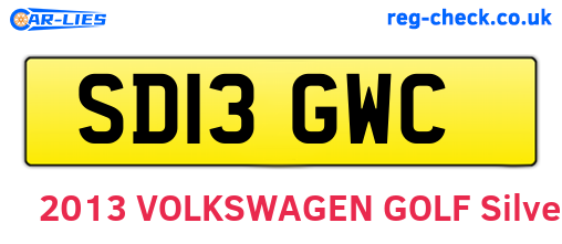 SD13GWC are the vehicle registration plates.