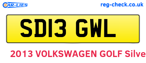 SD13GWL are the vehicle registration plates.