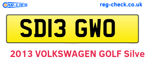 SD13GWO are the vehicle registration plates.