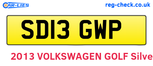 SD13GWP are the vehicle registration plates.