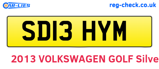 SD13HYM are the vehicle registration plates.