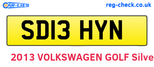 SD13HYN are the vehicle registration plates.