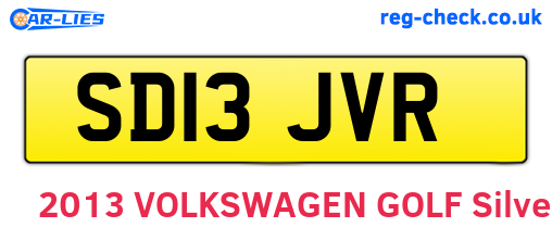 SD13JVR are the vehicle registration plates.