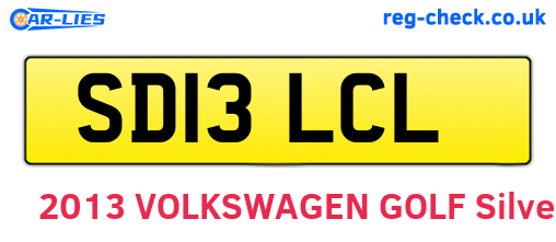 SD13LCL are the vehicle registration plates.