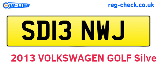 SD13NWJ are the vehicle registration plates.