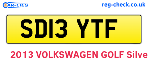 SD13YTF are the vehicle registration plates.
