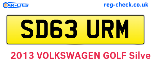 SD63URM are the vehicle registration plates.