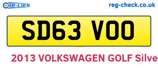 SD63VOO are the vehicle registration plates.