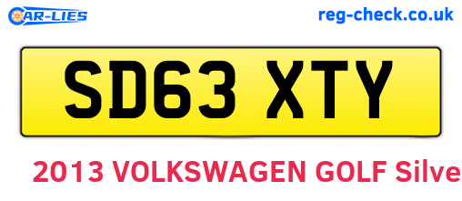 SD63XTY are the vehicle registration plates.