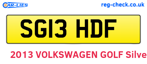 SG13HDF are the vehicle registration plates.