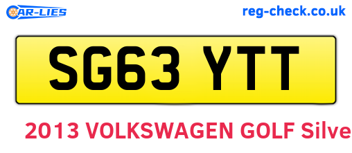 SG63YTT are the vehicle registration plates.