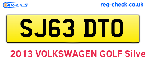 SJ63DTO are the vehicle registration plates.