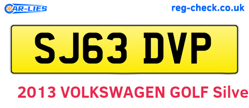 SJ63DVP are the vehicle registration plates.