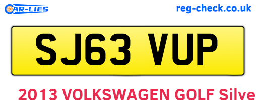 SJ63VUP are the vehicle registration plates.