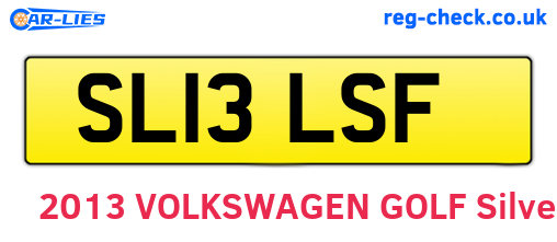SL13LSF are the vehicle registration plates.