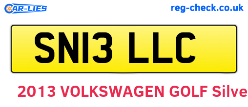 SN13LLC are the vehicle registration plates.