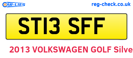 ST13SFF are the vehicle registration plates.