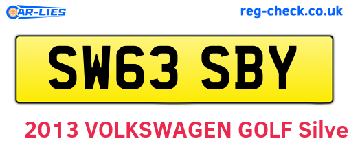 SW63SBY are the vehicle registration plates.