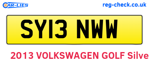 SY13NWW are the vehicle registration plates.