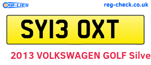 SY13OXT are the vehicle registration plates.