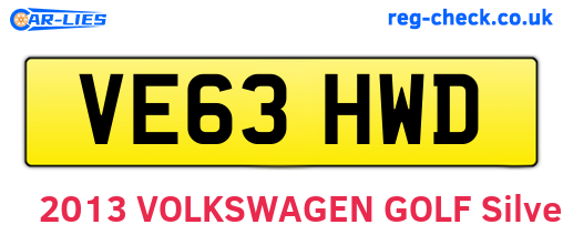 VE63HWD are the vehicle registration plates.