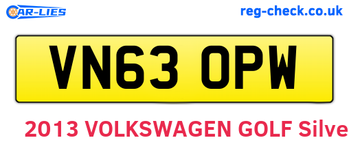 VN63OPW are the vehicle registration plates.