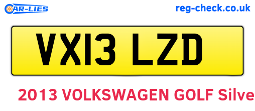 VX13LZD are the vehicle registration plates.