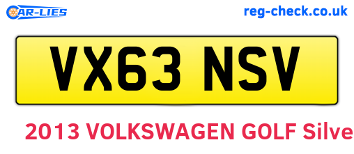 VX63NSV are the vehicle registration plates.