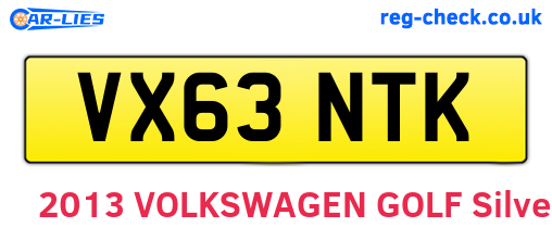 VX63NTK are the vehicle registration plates.