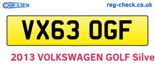 VX63OGF are the vehicle registration plates.