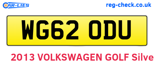 WG62ODU are the vehicle registration plates.