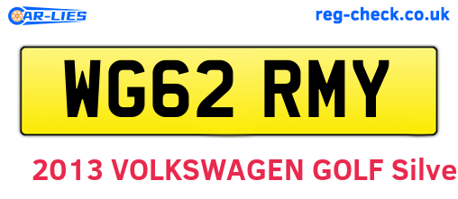 WG62RMY are the vehicle registration plates.