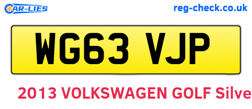 WG63VJP are the vehicle registration plates.