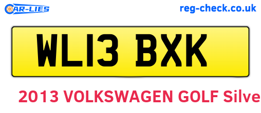 WL13BXK are the vehicle registration plates.