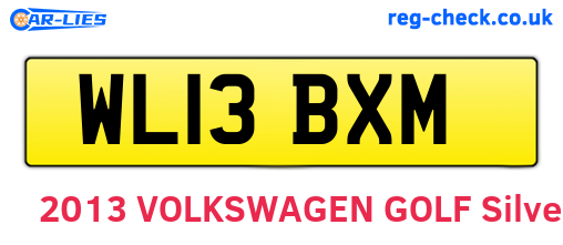 WL13BXM are the vehicle registration plates.