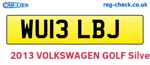 WU13LBJ are the vehicle registration plates.