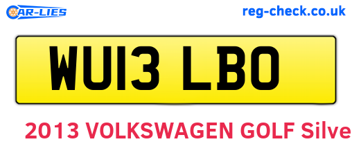 WU13LBO are the vehicle registration plates.