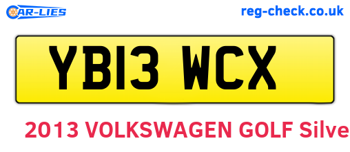 YB13WCX are the vehicle registration plates.