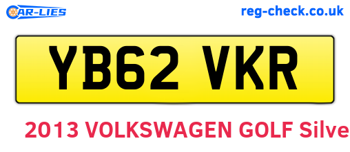 YB62VKR are the vehicle registration plates.