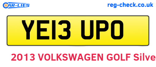 YE13UPO are the vehicle registration plates.