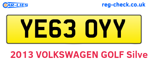 YE63OYY are the vehicle registration plates.